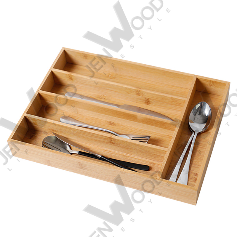 Bamboo drawer cutlery tray
