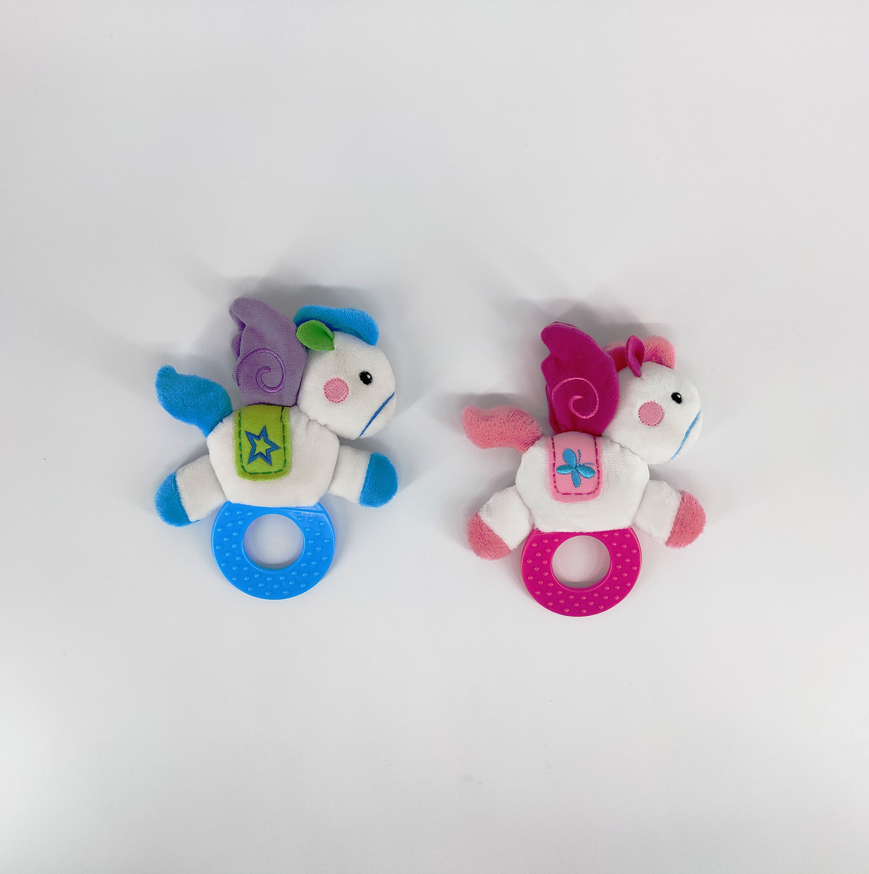 teether rattle with crinkle paper and rattle