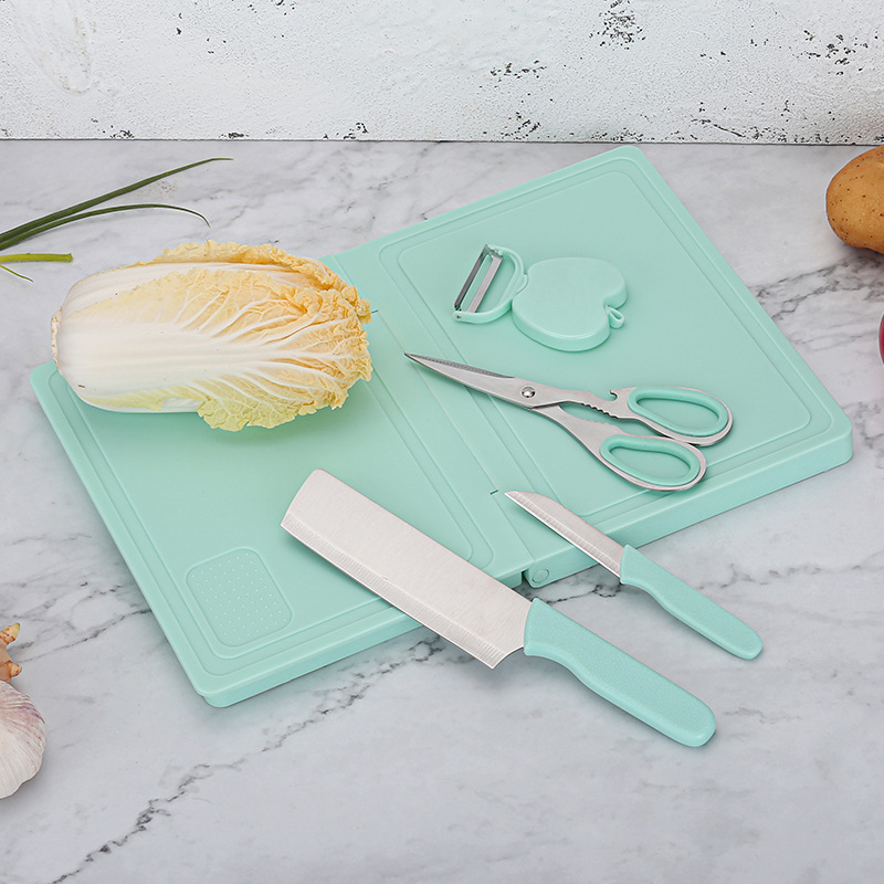 5pcs knife set with cutting board