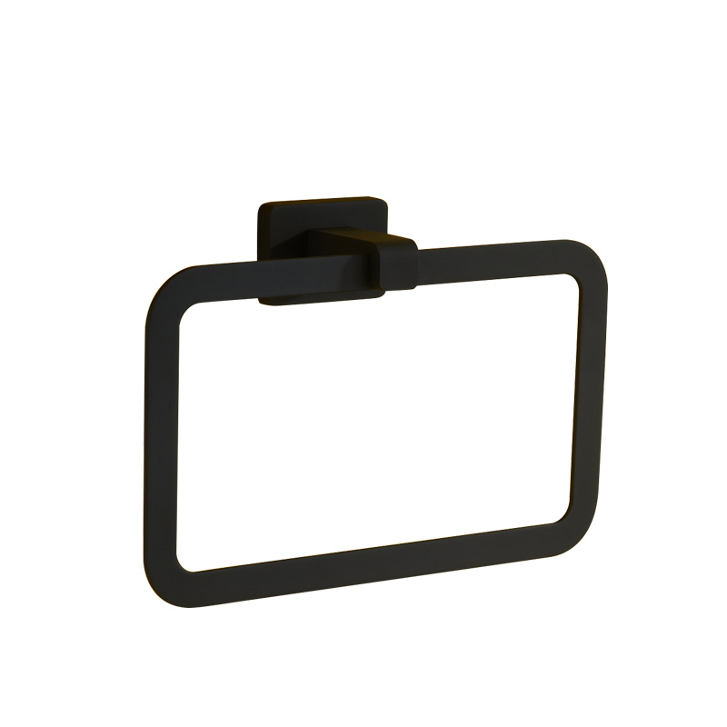 Black Towel Ring Hanging Round Simple Towel Circular Holder