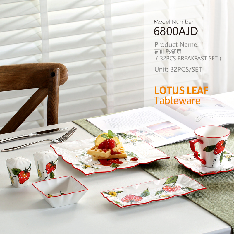 32pcs Durable porcelain with hand painting