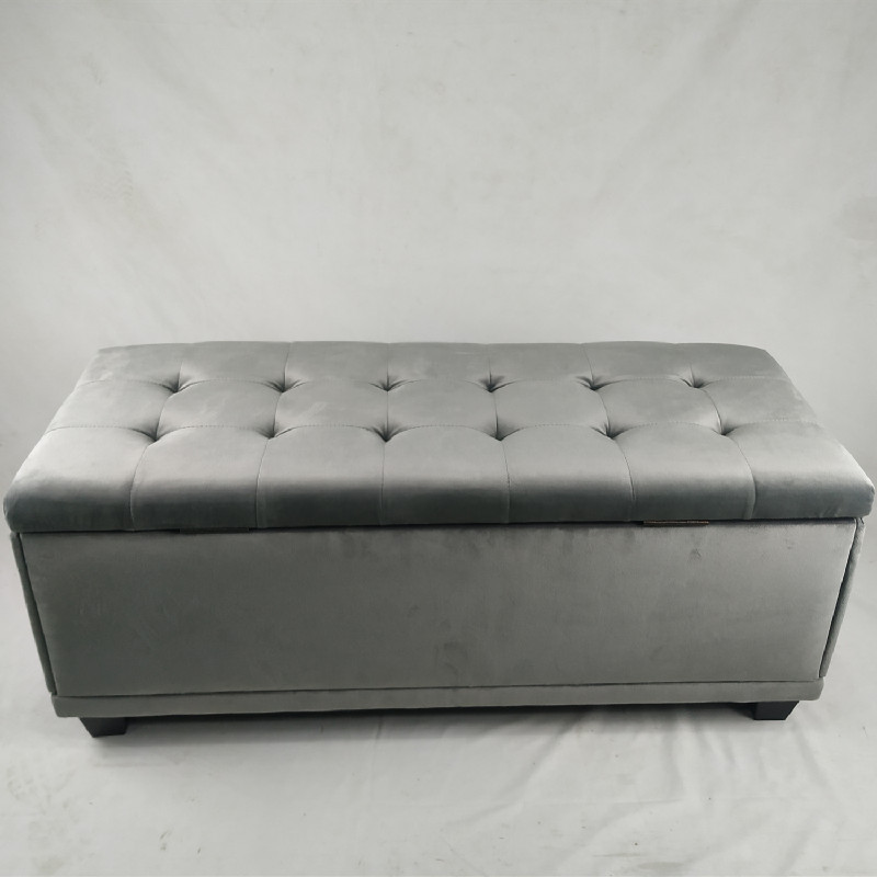 Velvet fabric folding storage ottoman