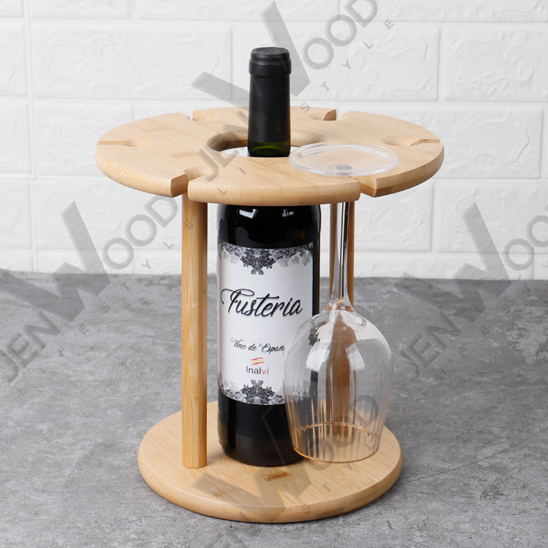 bamboo 6 wine glass holder stand with wine rack
