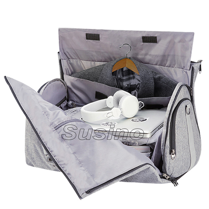 2020 Fashion Gray Durable Outdoor Round Duffle Garment Bag Coat For Travel Business