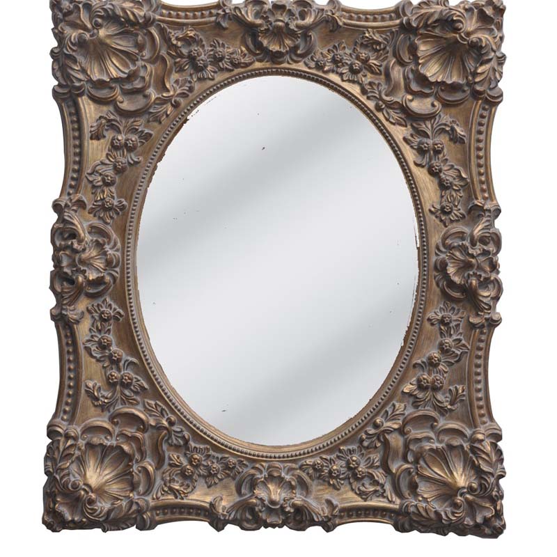 country silver frame with flat mirror
