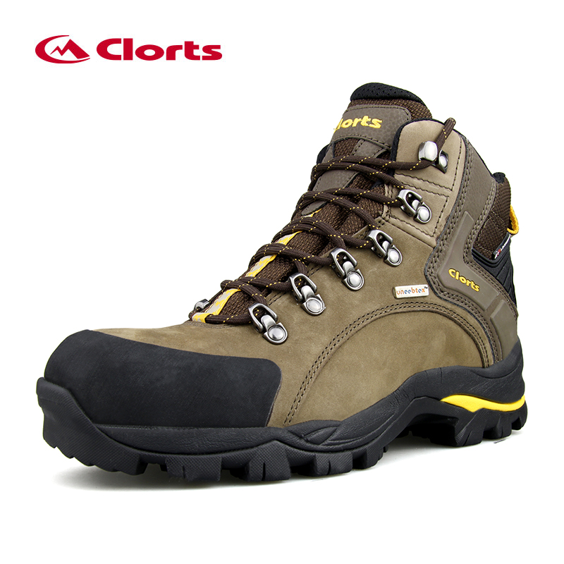 CLORTS Nubuck Leather Waterproof Rubber Outsole Hiking Boots