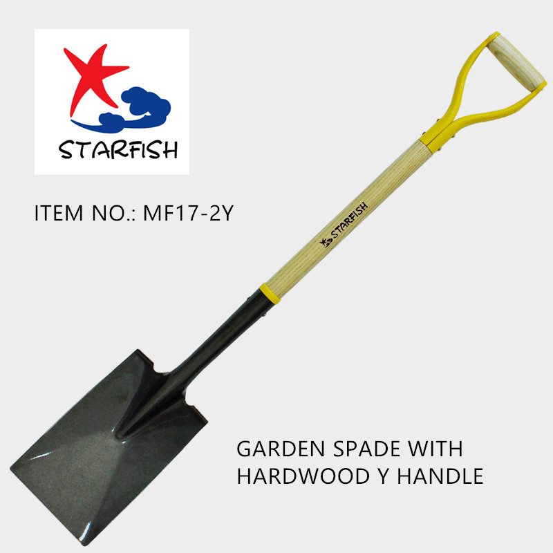 Garden Spade With Wood Y Handle