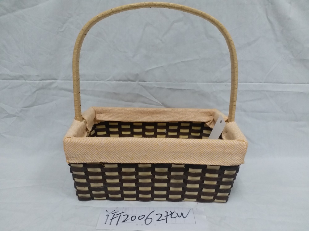 Gushi Yufeng Wicker Basket Gift Baskets Empty rectangle Willow Woven Picnic Basket Easter Candy Basket Storage Wine Basket with Handle Egg Gathering Wedding Basket