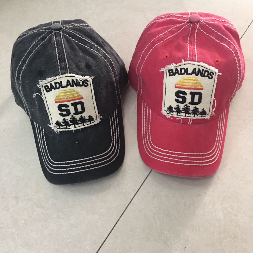 100% dry cotton patch embroidery caps with thick thread