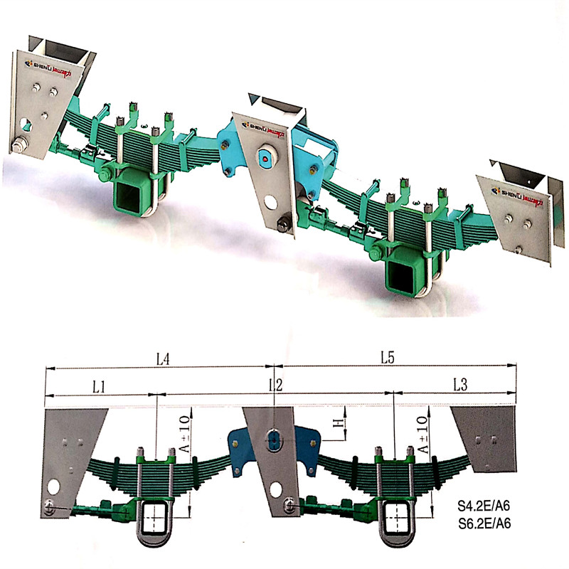 German type trailer axle suspension