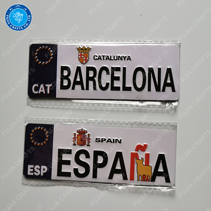 Spain Souvenir Home Decor Promotion Design Printed Die cut shape 3d embossed Aluminum TIN Metal Fridge Magnet