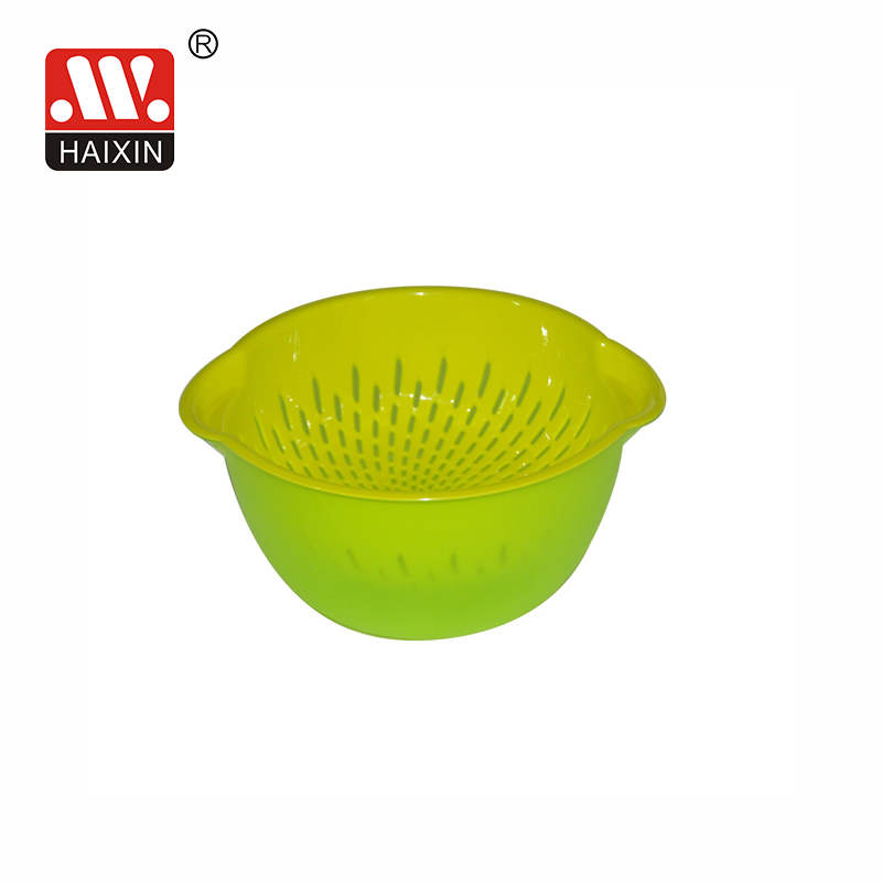 #13115 Plastic Colander with bowl kitchen washing basket Plastic soak and drain strainer wash fruits