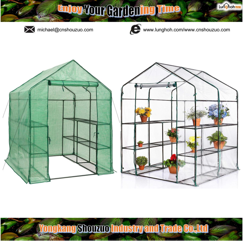 Walk in garden greenhouse with 8 wire meshes 155x140x200cm