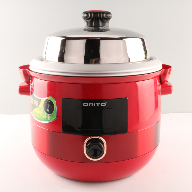 A one key control cylinder red color RICE COOKER with new design SS LID