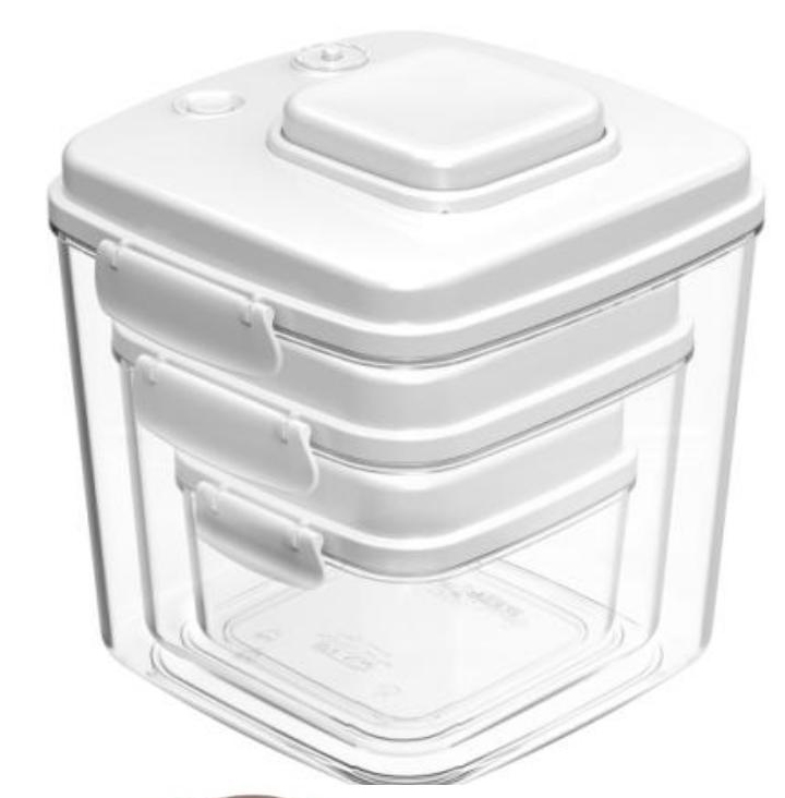 0.5L+1.4L+ 3L Set AS Square nestable press type vacuum food storage container