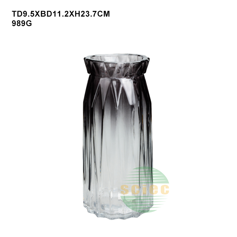 Colored glass decorative vase glass case for home decoration