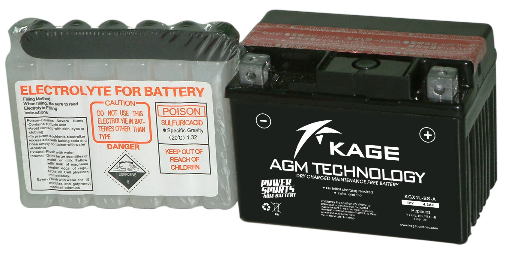 KGX4L-BS Low Maintenance free battery
