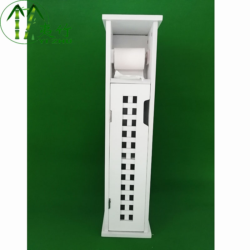Bamboo White Lacquer Toilet Storage Cabinet Bethroom cabinet