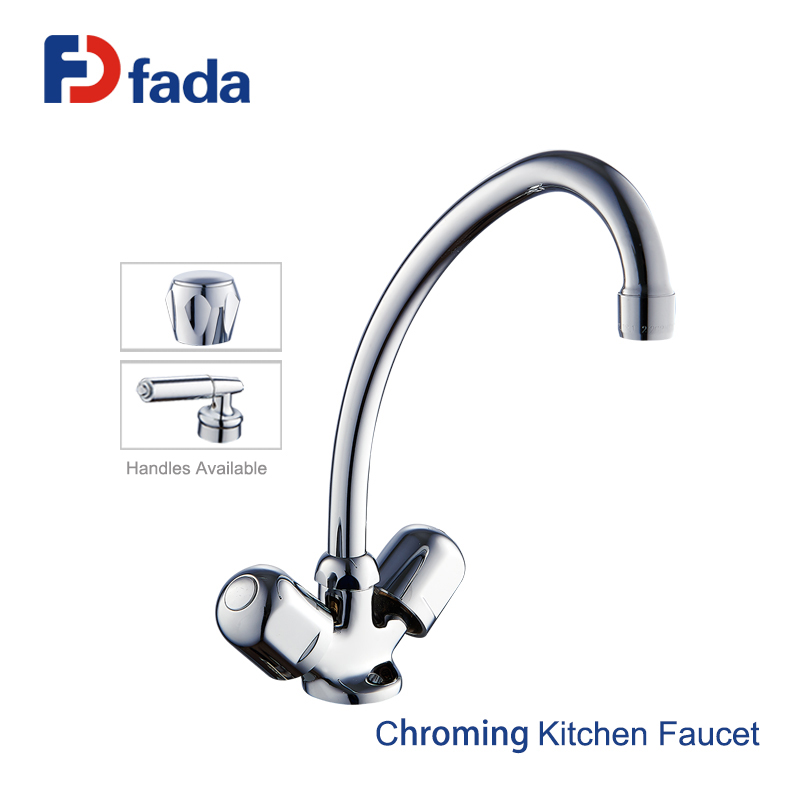Sink Faucets Double Handle Kitchen Faucet Chrome Finished