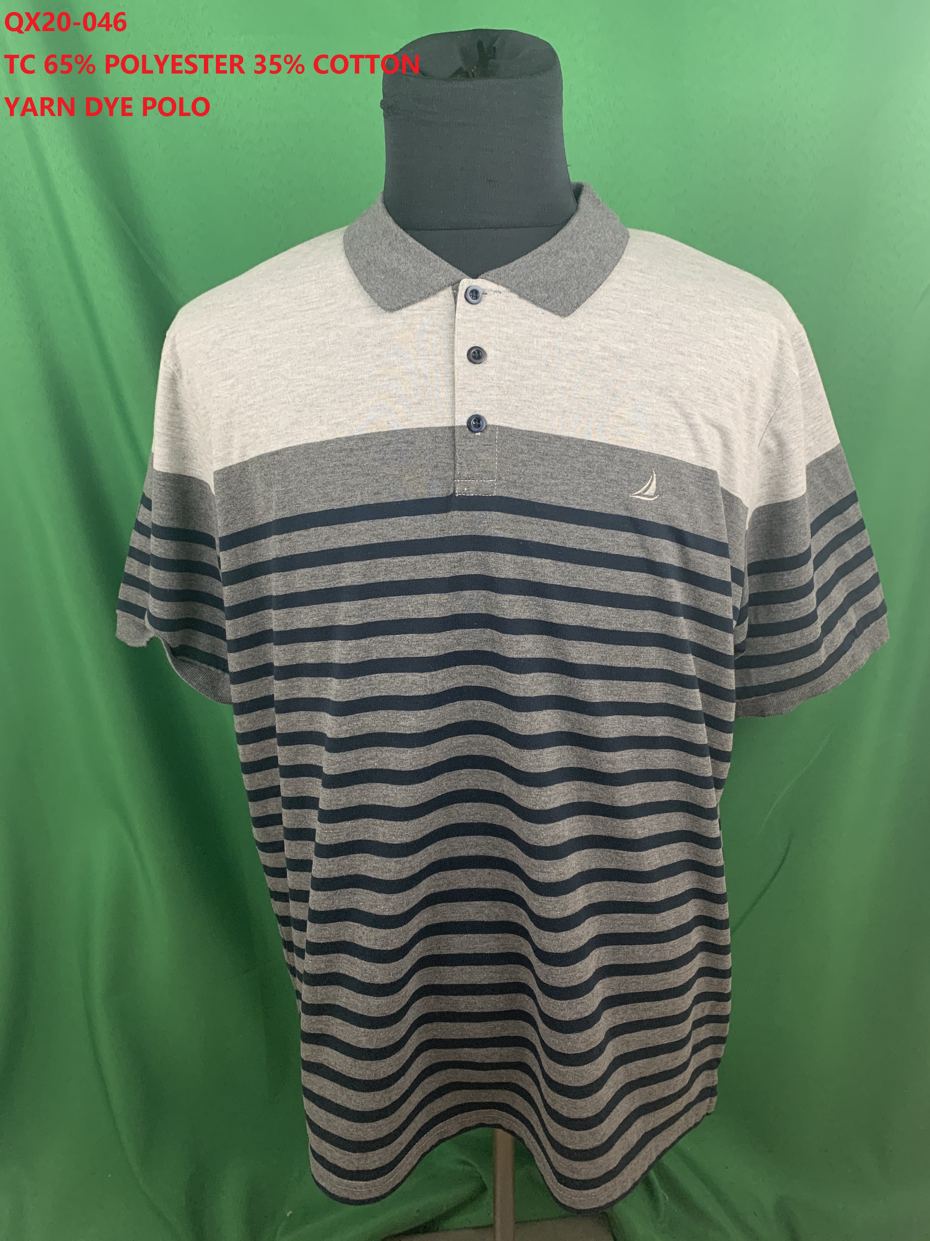 Qx20-046 Tc Yarn Dye Polo