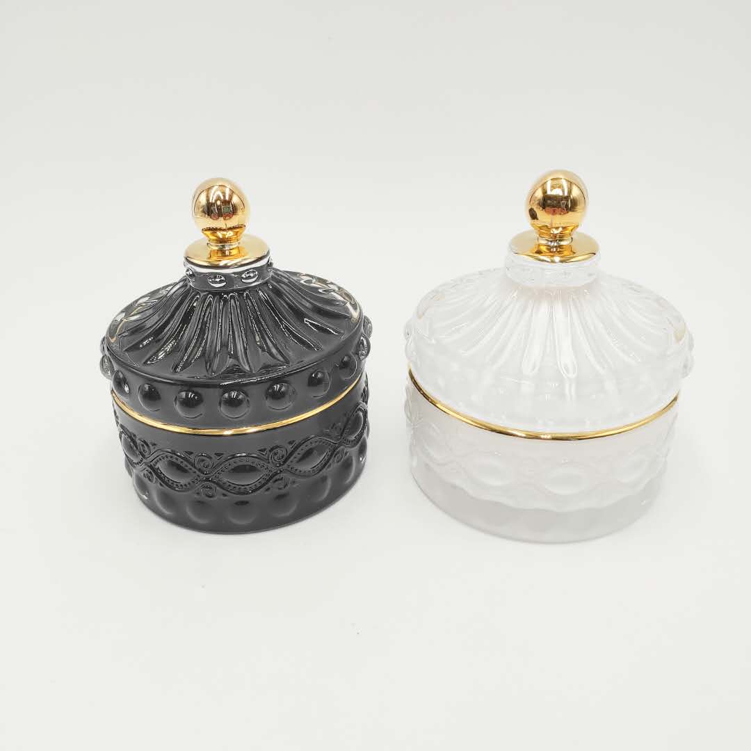 Wedding style favors decoration fruit nuts bowl candy glass jar with lid storage container for sale