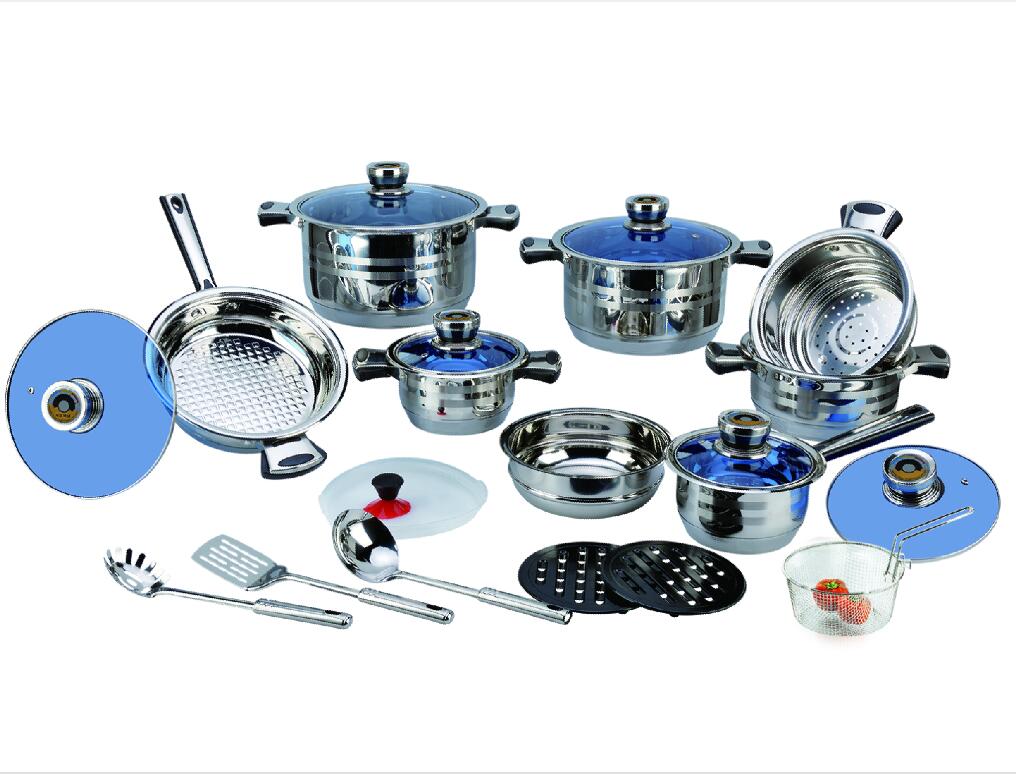 23pcs High quality Stainless steel Kitchen cookware cooking pot set and cookware casserole set