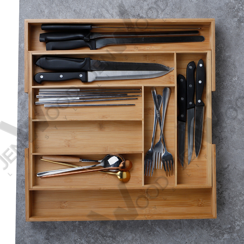 Bamboo drawer cutlery tray