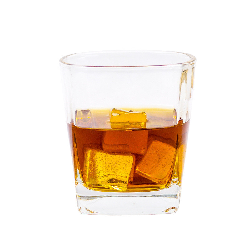 280ml Round Mouth Square Bottom Glass Cup Whisky Glass