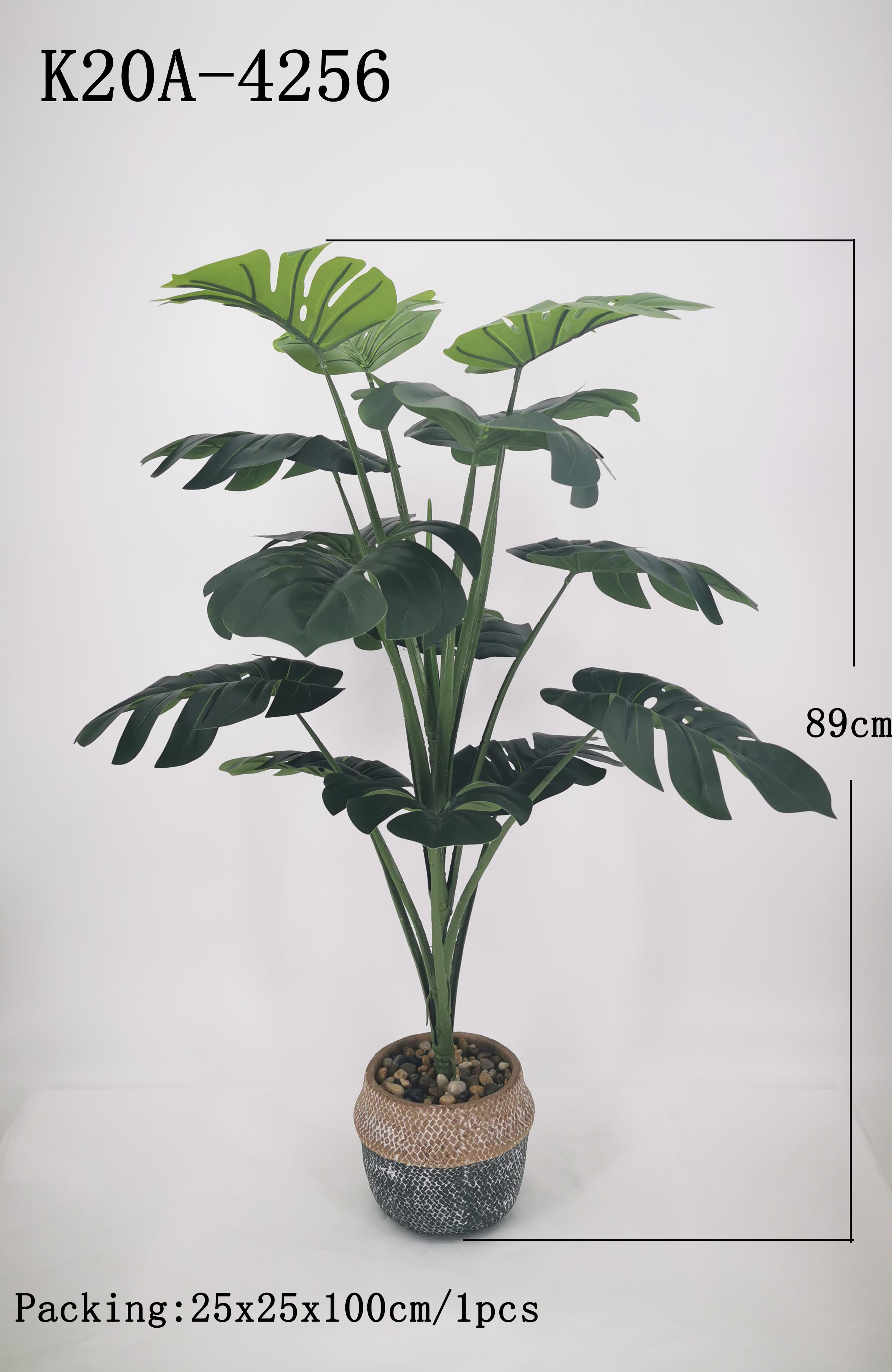 Green Aitificial Tropical Plant with Pot, for Farmhouse,Home, Garden, Office,Patio,Wedding,Indoor,Outdoor Decoration