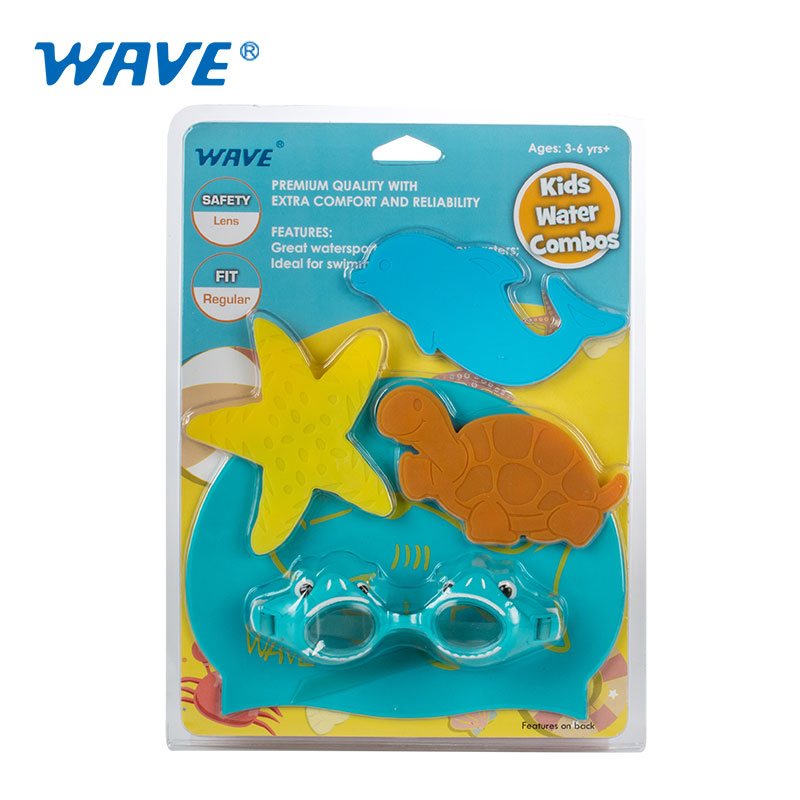 Wholesale kids cheap swimming goggles caps and silicone animal