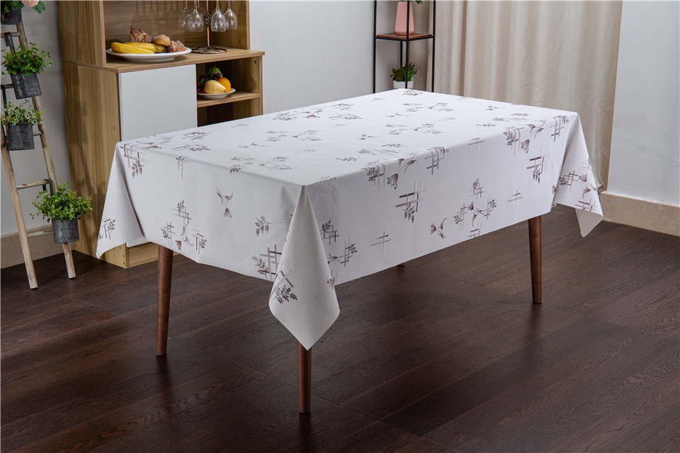 ZGDB series pvc plastic tablecloth with fabric polyester backing