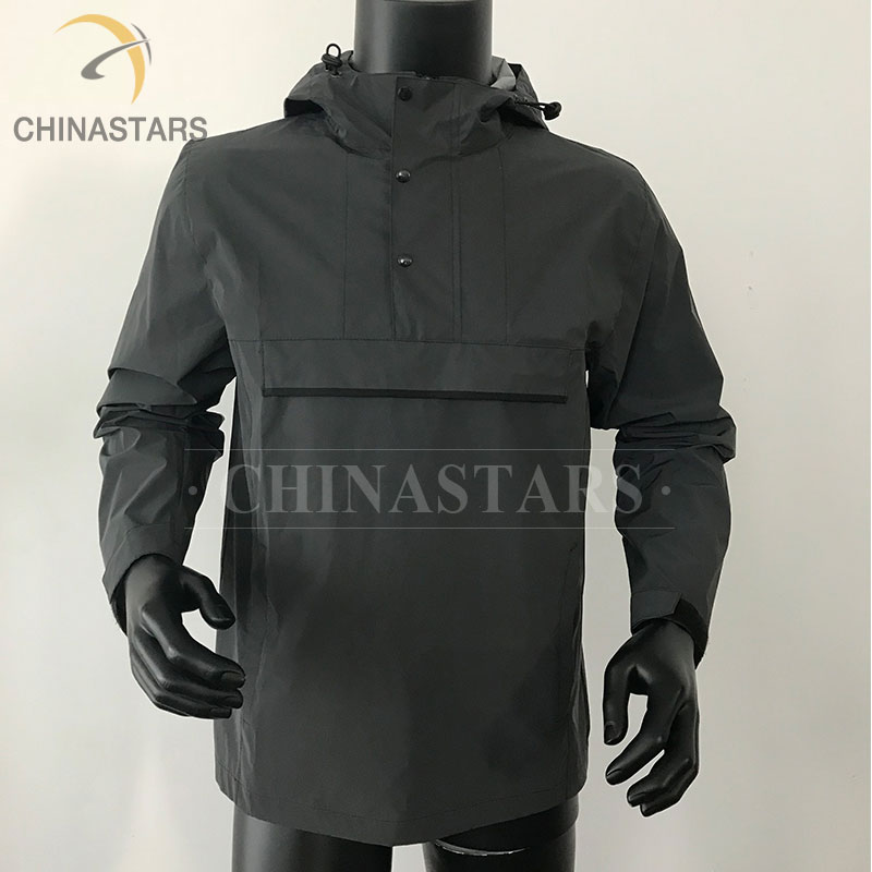 Wholesale customized hot selling black reflective hi vis waterproof sports jacket clothing safety wear