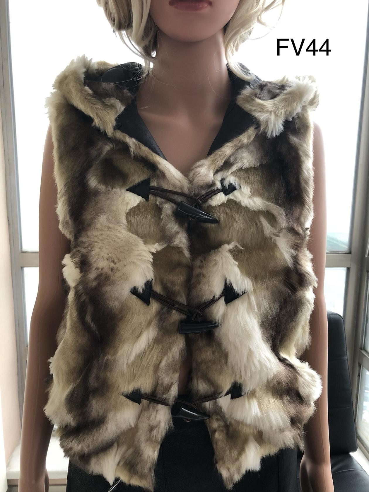 Ladies Jacquard Faux Fur Vest