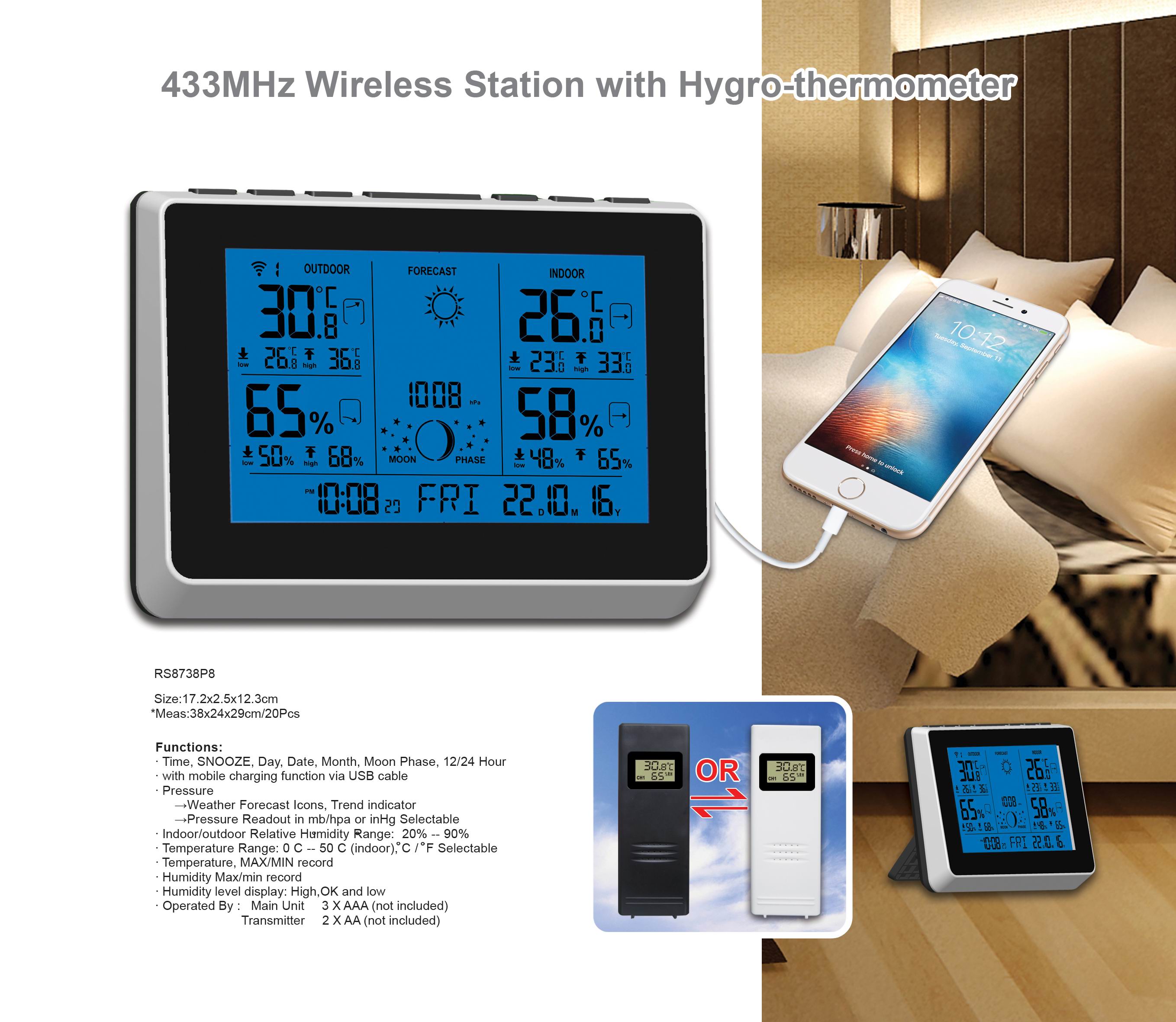 Digital weather station clock
