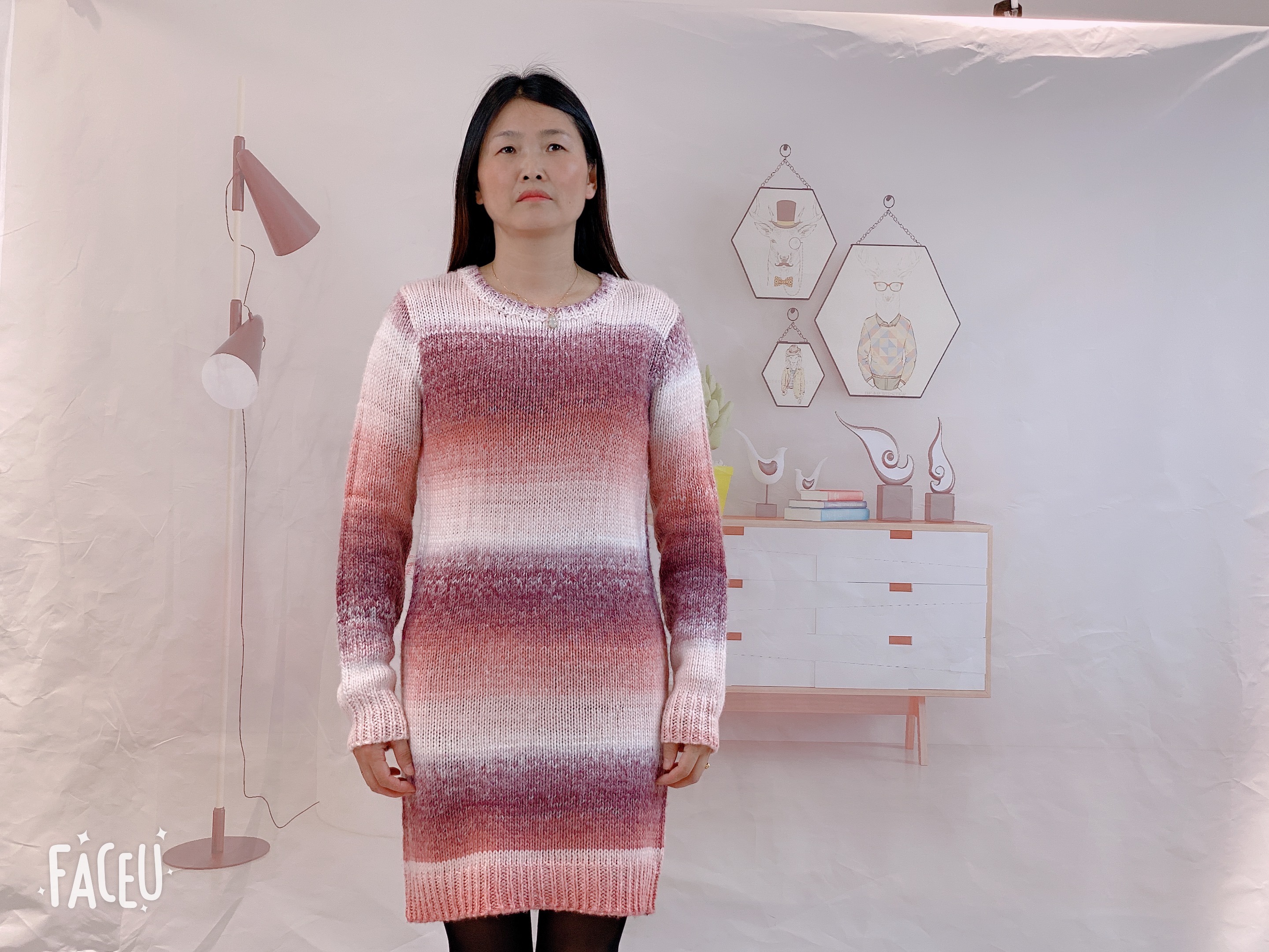 Ladies' knit dresses in space dye AW season