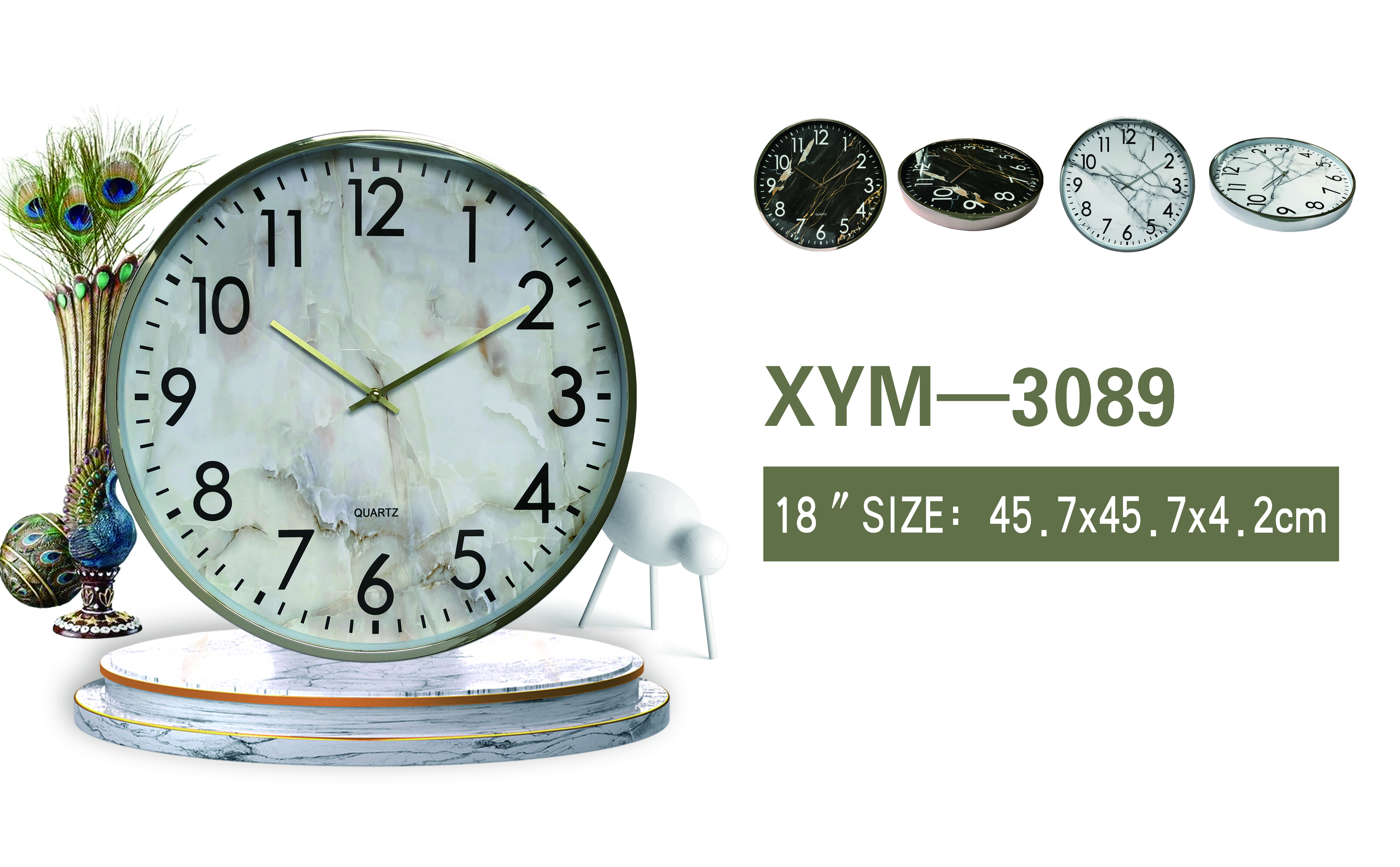18inch modern simple style quartz wall clock