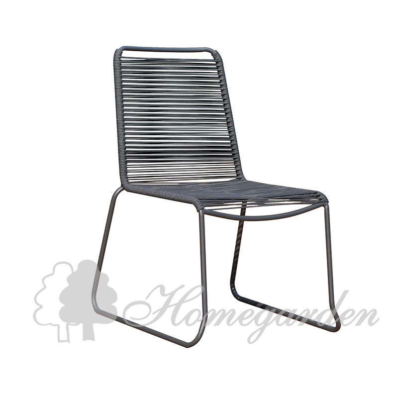 Slimm steel weaving armlesschair