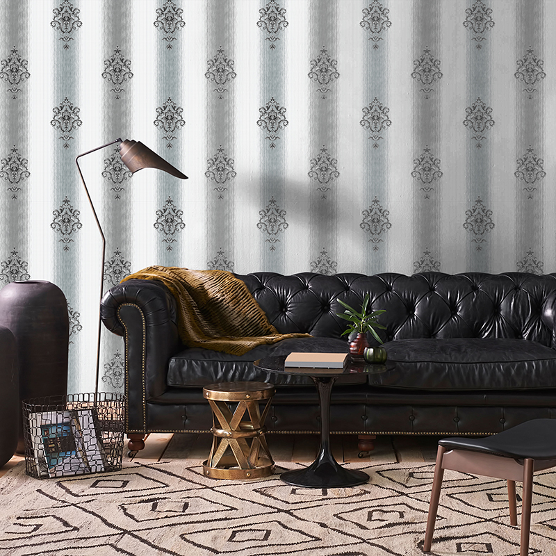 Modern Damask & Stripes Design Vinyl Wallpapers for House Decoration