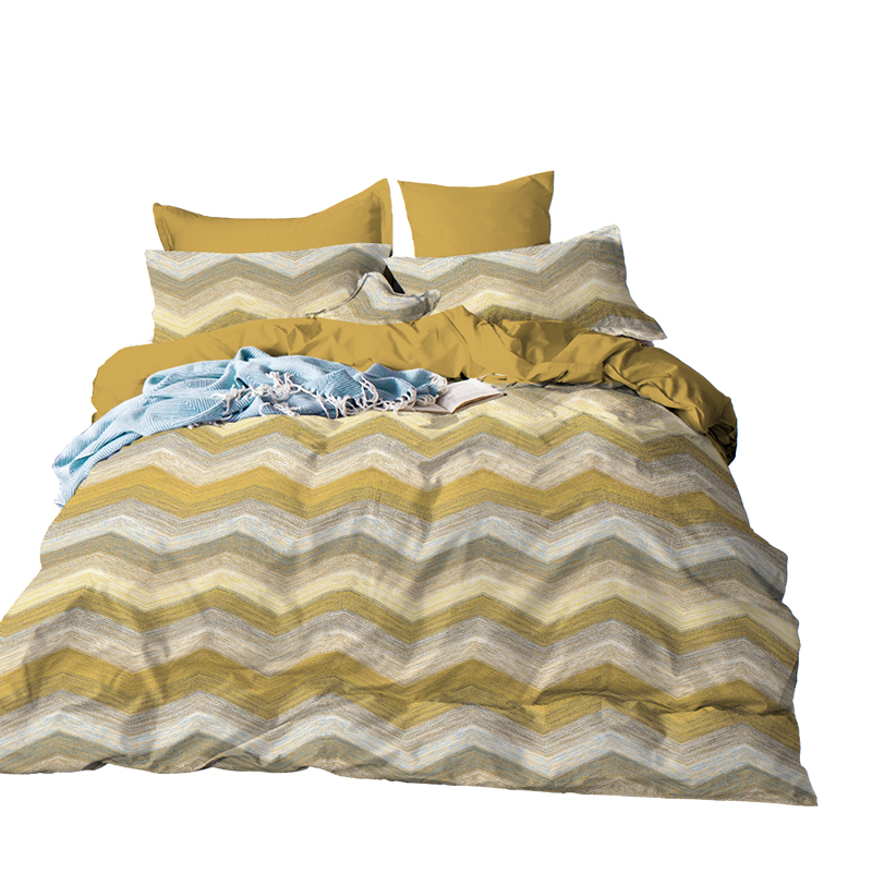 Geometric patterns print bed set