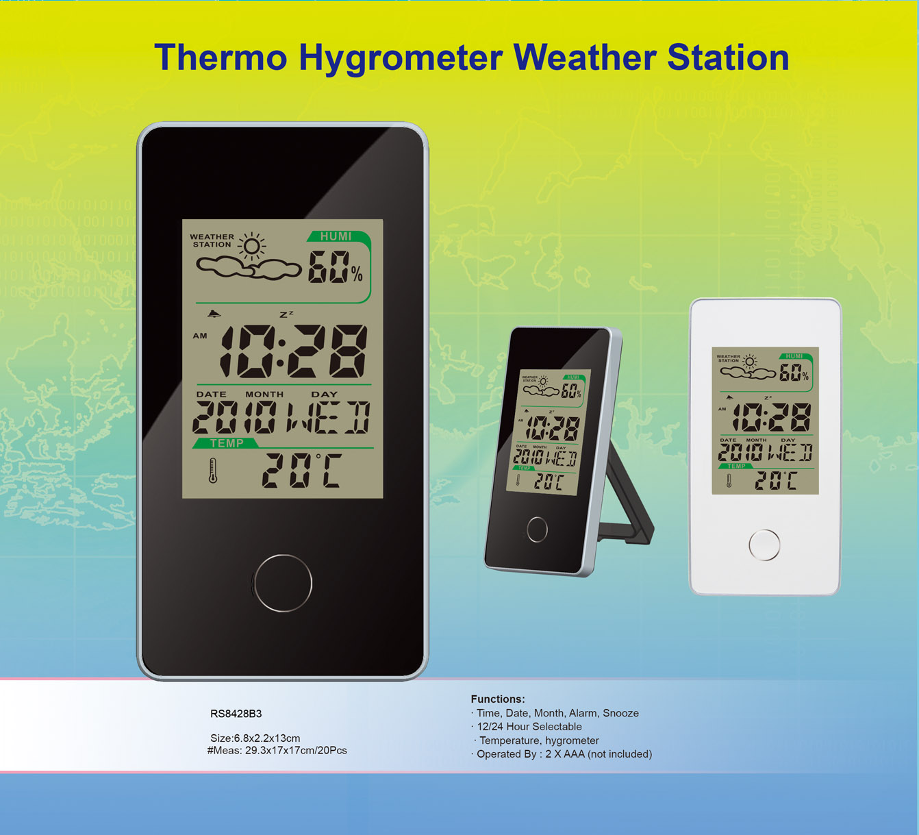 Digital weather station clock