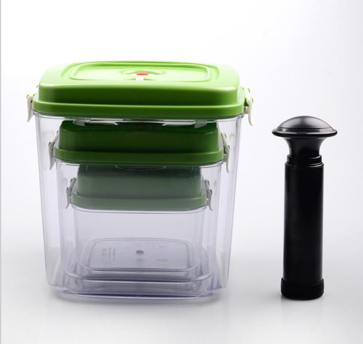 AS Square nestable vacuum food storage container 3 Sets(0.5L,1.4L, 3L)