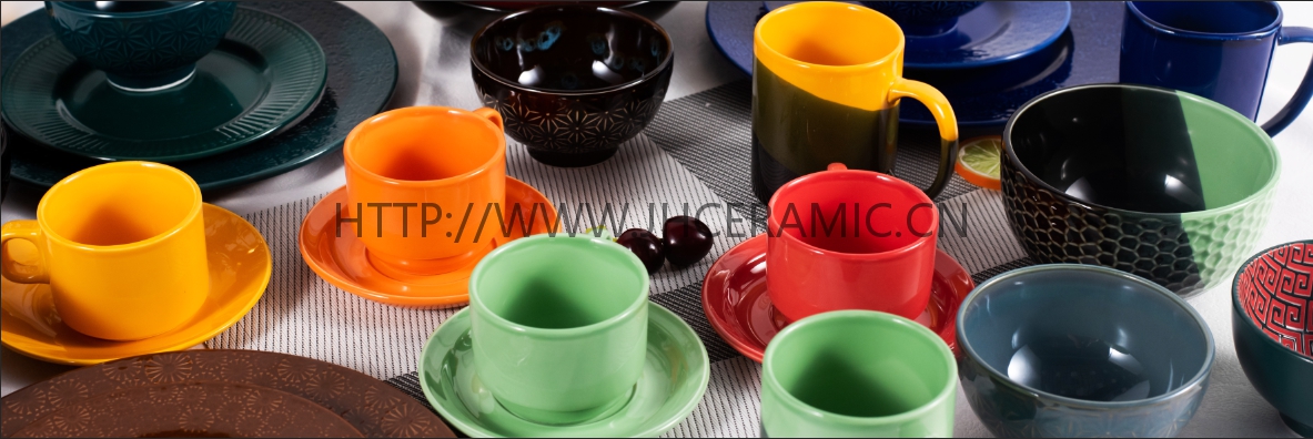 Color glaze cup&saucer
