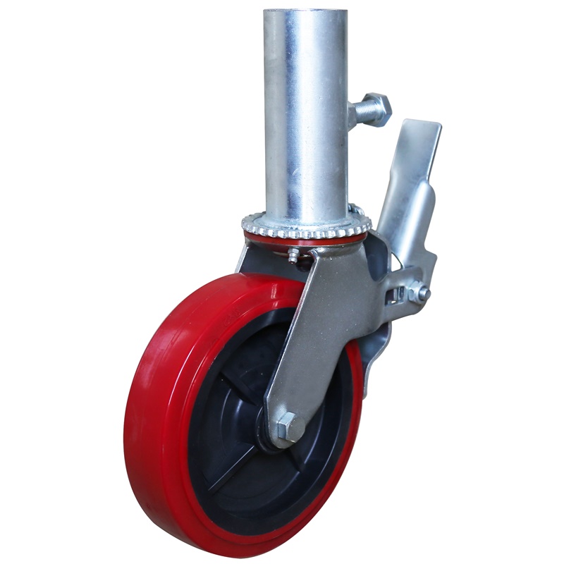 8 inch TPU scaffolding caster with Lockable Hollow Tube