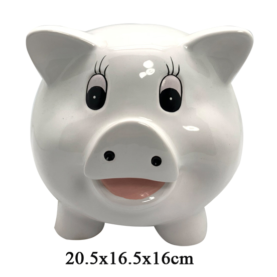 Modern simple ceramic piggy bank for children