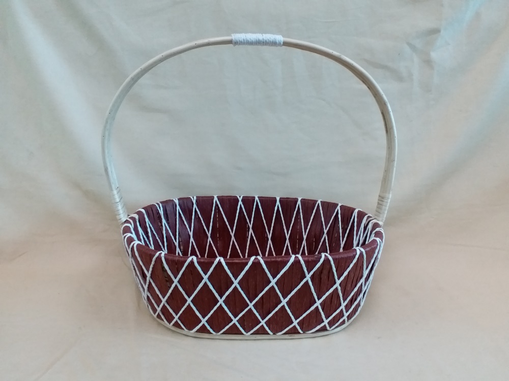 Gushi Yufeng Wicker Basket Gift Baskets Empty Oval Willow Woven Picnic Basket Easter Candy Basket Storage Wine Basket with Handle Egg Gathering Wedding Basket