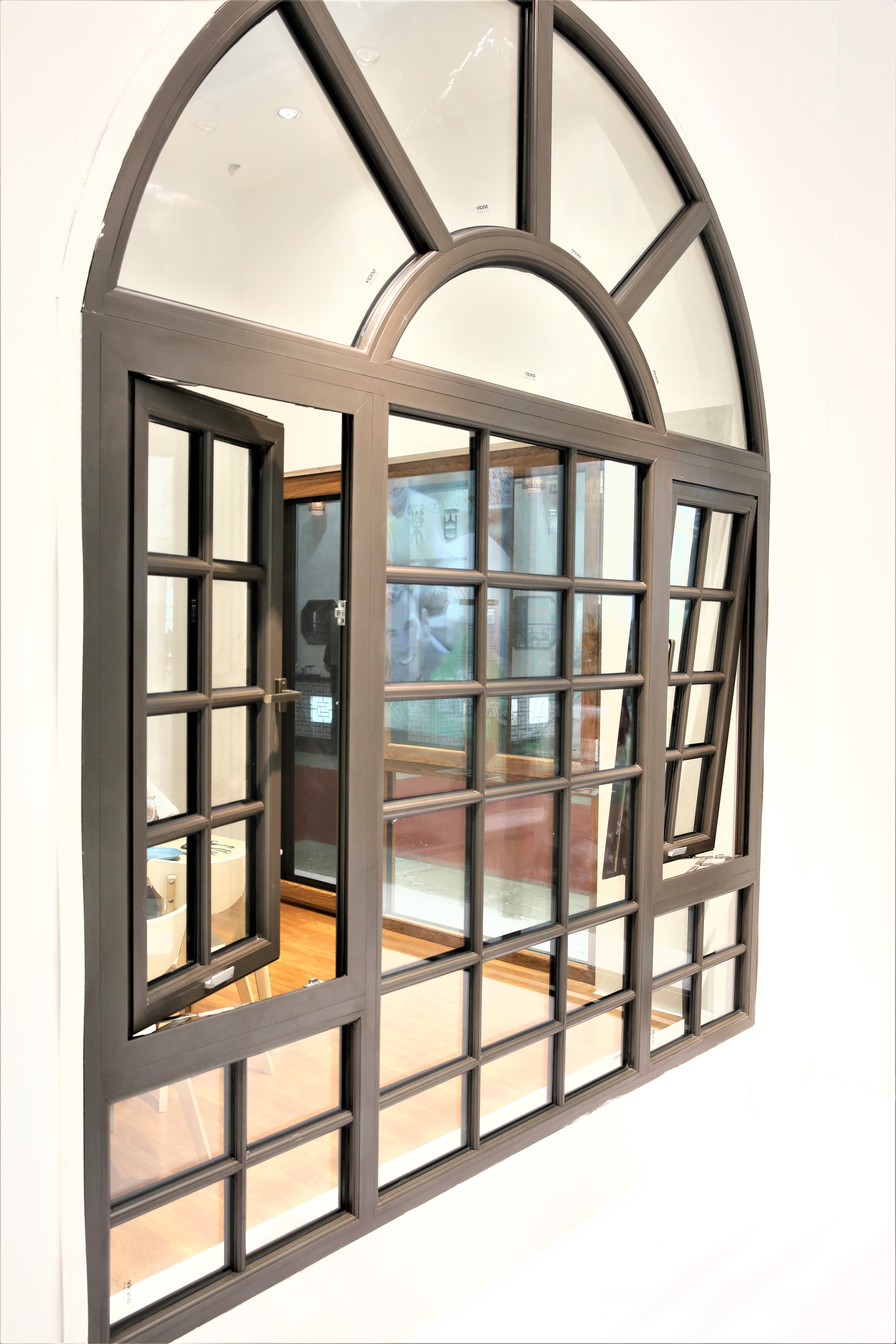 Aluminium round glass windows