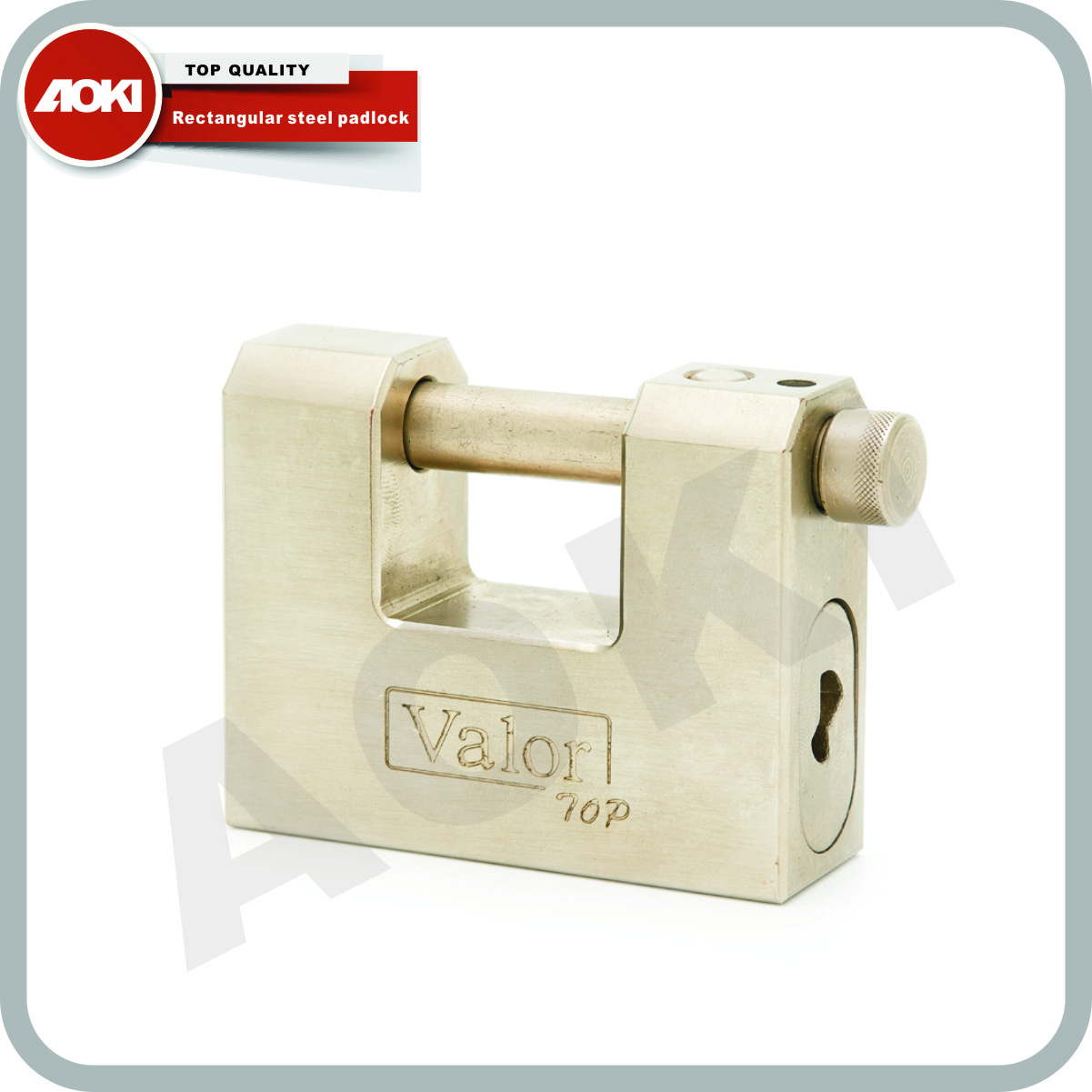 Rectangular steel padlock