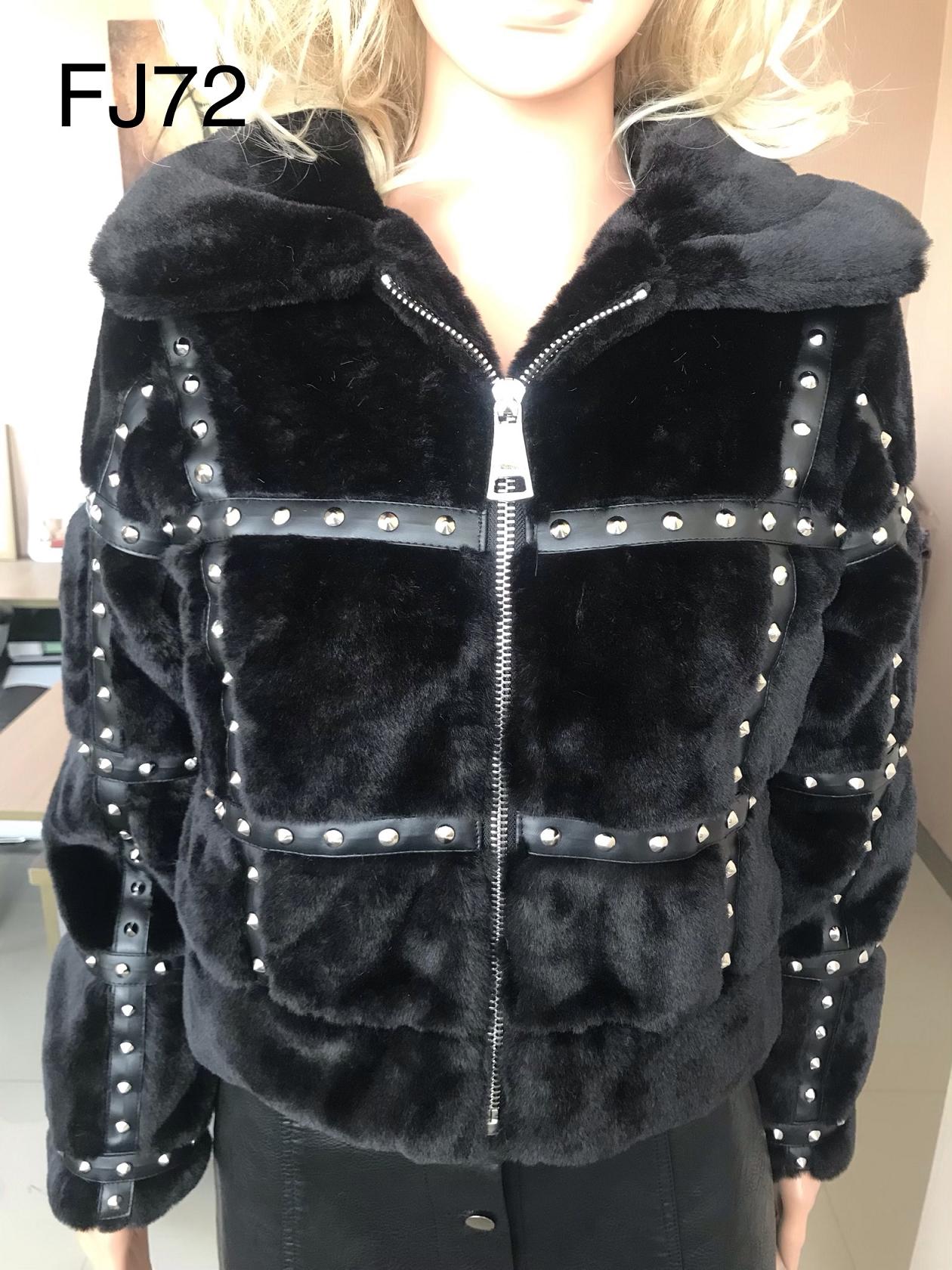 Ladies Jacquard Faux Fur Jacket