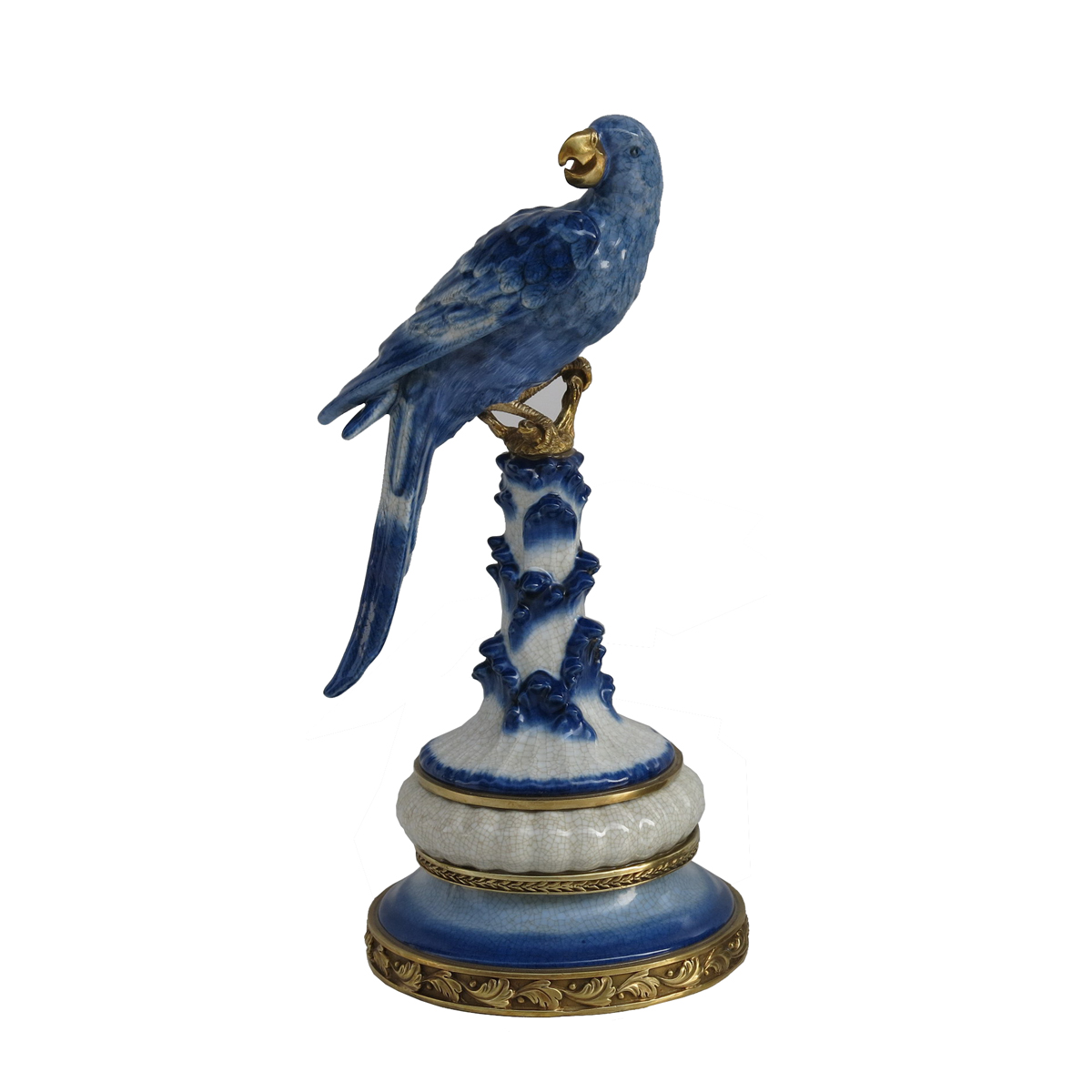 Antique Bronze Handpainted Porcelain Home Decoration Parrot