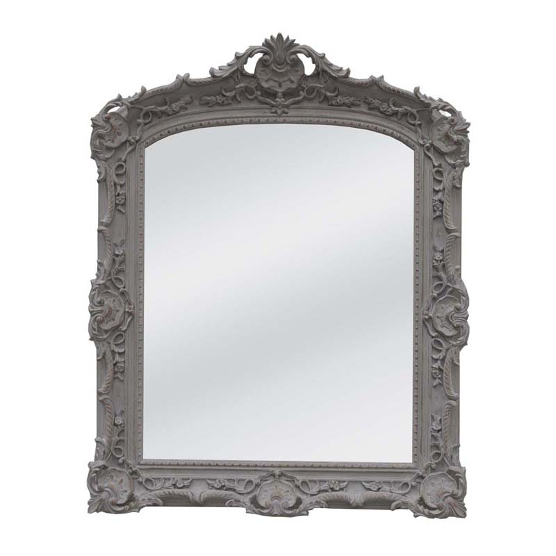 misty grey frame with flat mirror
